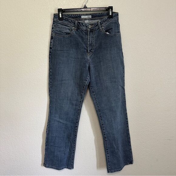 Chico's Jeans Womens Size 1 Platinum Denim Straight Leg Medium Wash Stretch - Picture 2 of 6